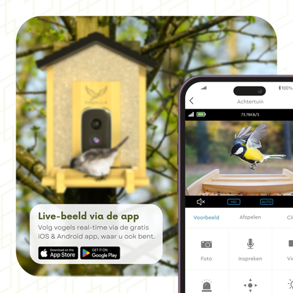 Vogelvoederhuisje met camera