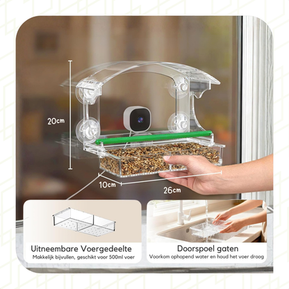 Bird Feeder with Camera - Window Mounted
