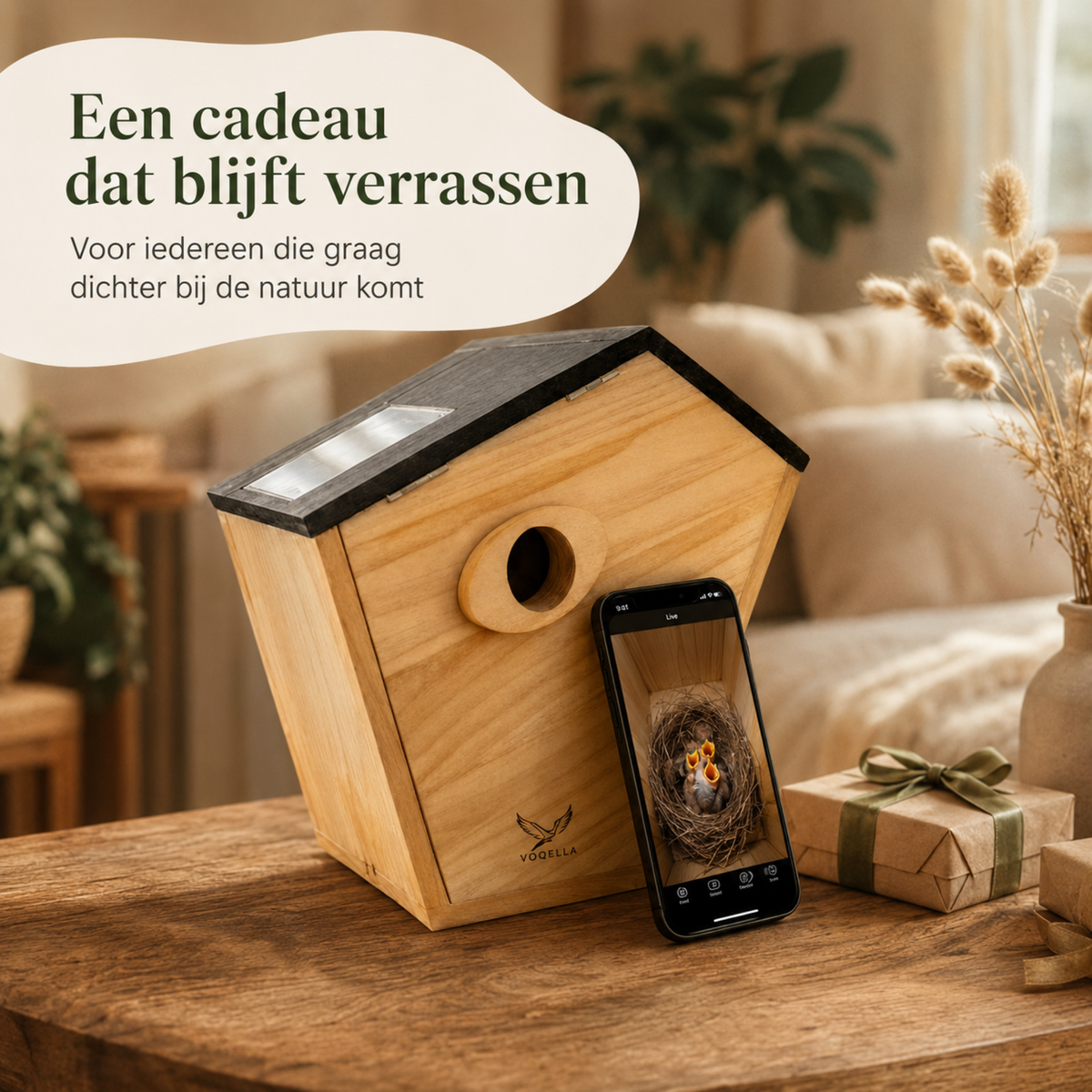 Vogelhuisje met camera