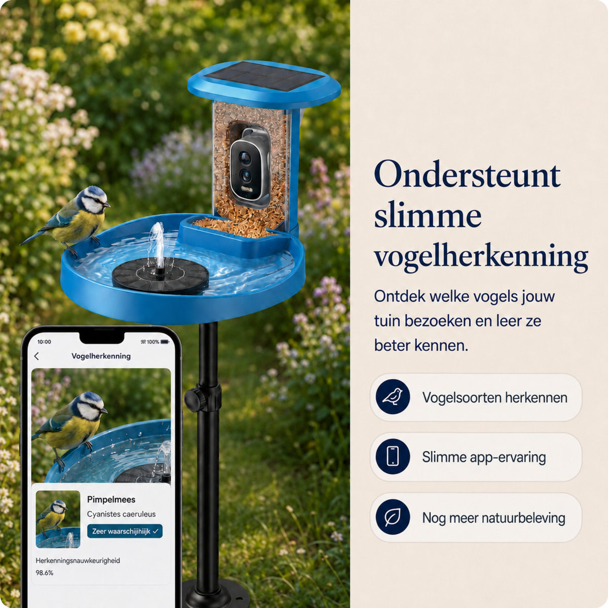 Vogelvoederhuisje met Camera - Waterbad - Fontein