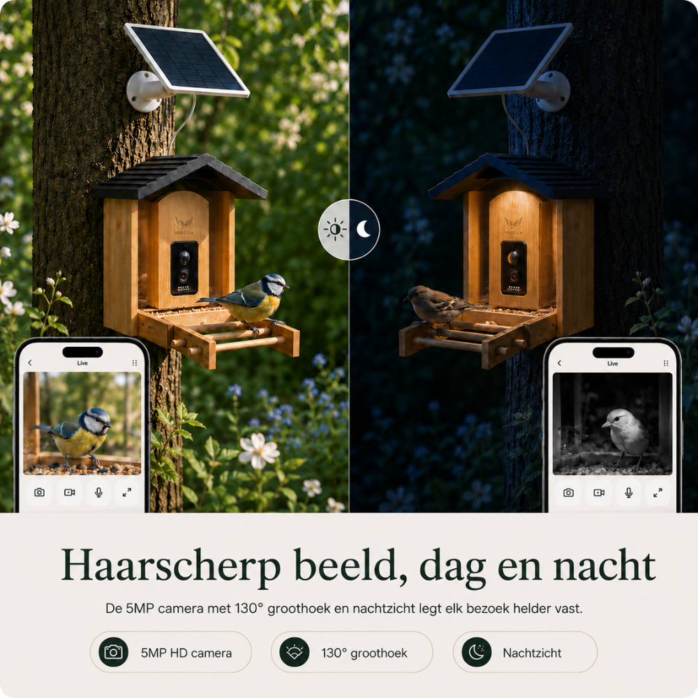 Vogelvoederhuisje met camera