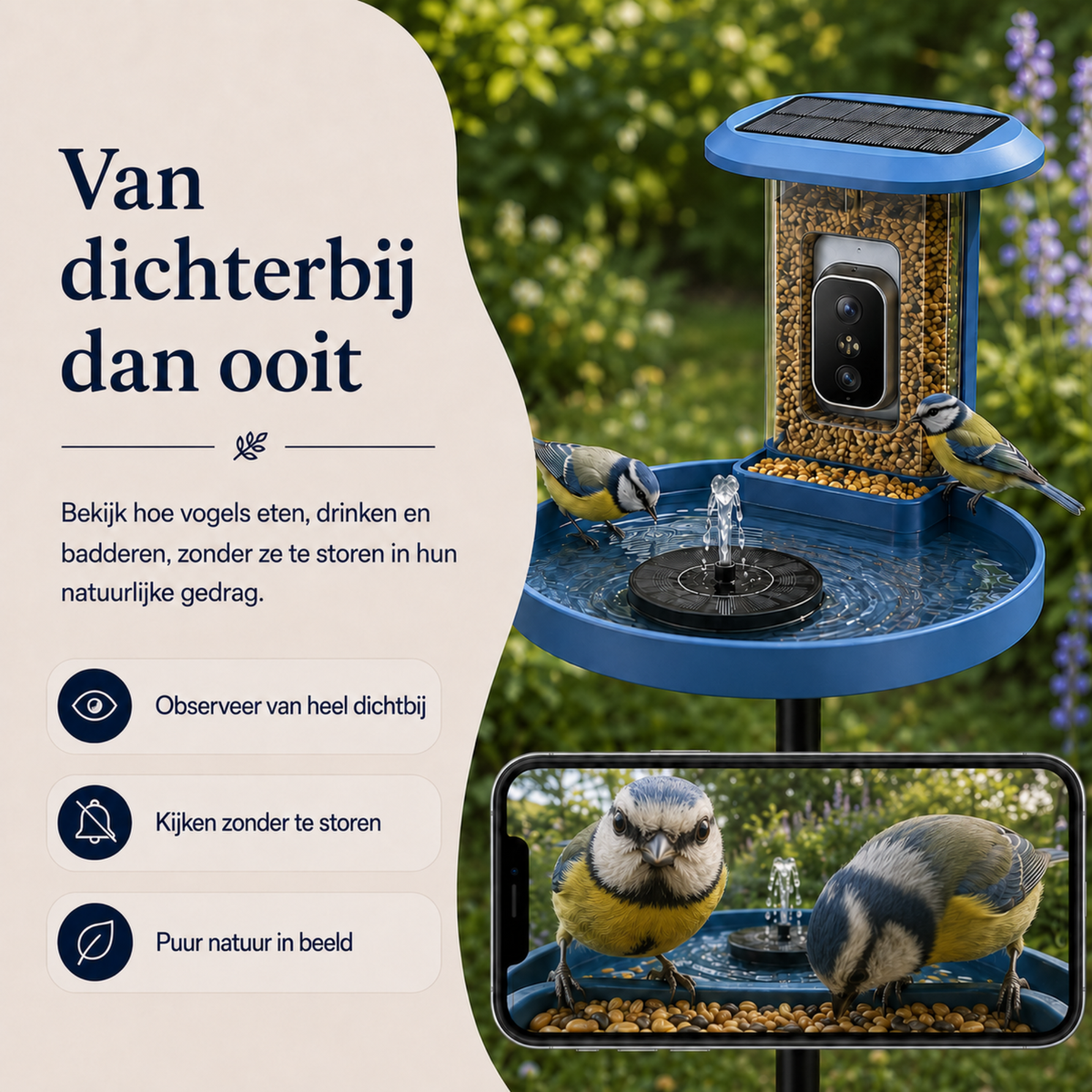 Vogelvoederhuisje met Camera - Waterbad - Fontein