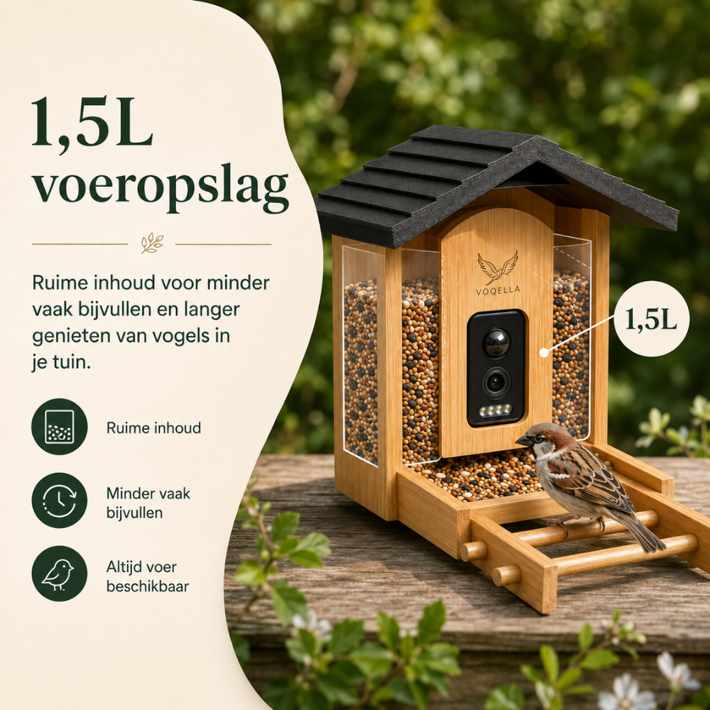 Vogelvoederhuisje met camera