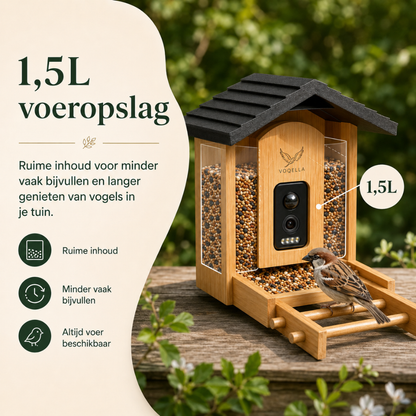 Vogelvoederhuisje met camera