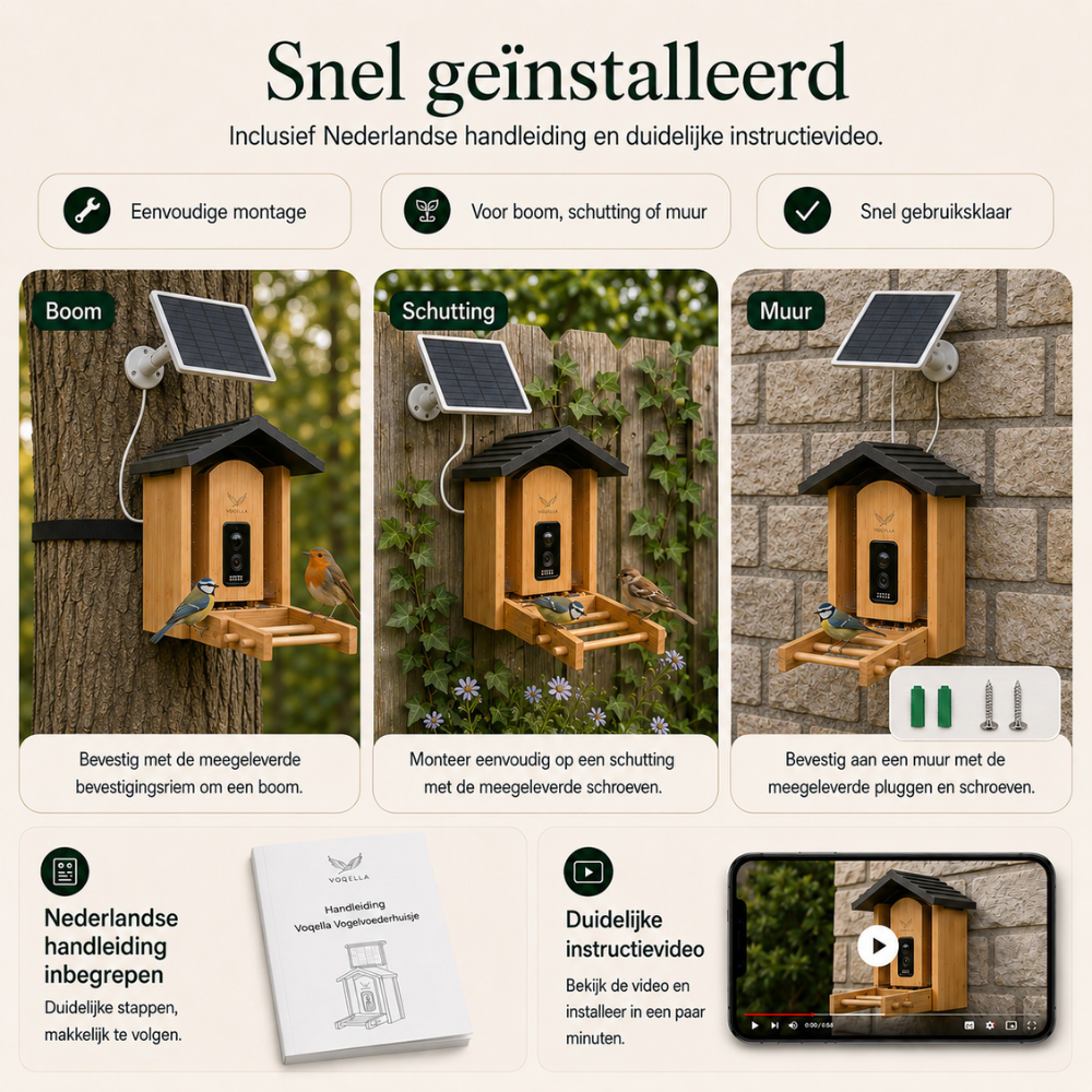 Vogelvoederhuisje met camera