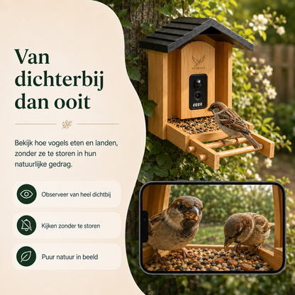Vogelvoederhuisje met camera