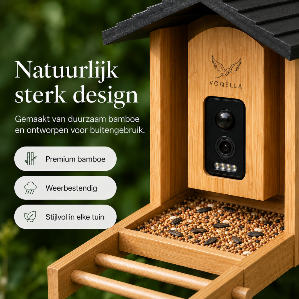 Vogelvoederhuisje met camera
